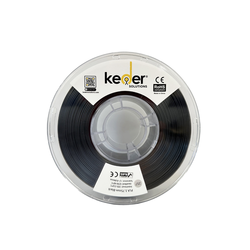 Keder PLA Filament 1.75mm Black 1KG Dimensional Accuracy +/- 0.02mm Transparent Spool 3D Printing